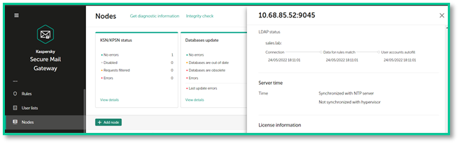 Статус синхронизации